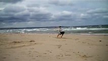 Kite Jumping with Flexifoil 4m 25+ mph winds (Jake)