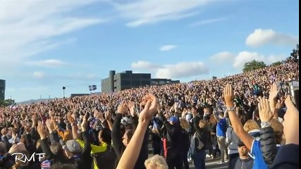 Iceland fans in Reykjavik after their team lose against France