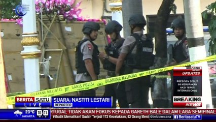Suasana Lokasi Ledakan di Mapolresta Surakarta Disterilkan