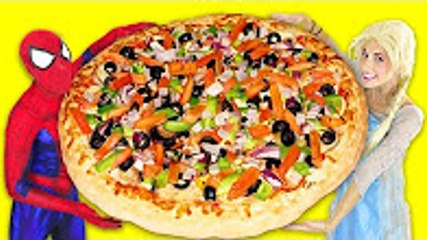 Spiderman & Real Hulk Pizza Time vs Maleficent! w  Frozen Elsa & Spiderbaby Superhero Fun