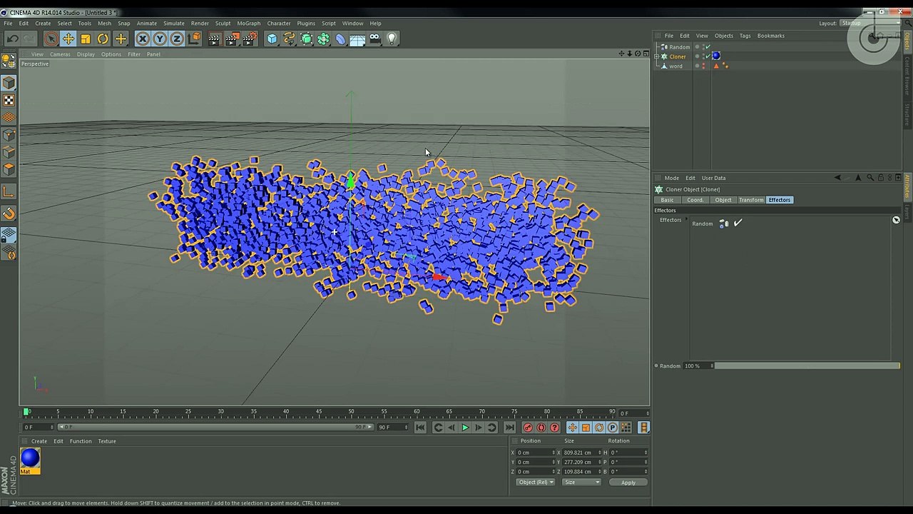 Cinema 4D tutorial - MoGraph 2 - Cubes into Letters [part 1] *FullHD*