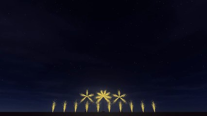 feu d'artifice avec la musique de l'euro 2016