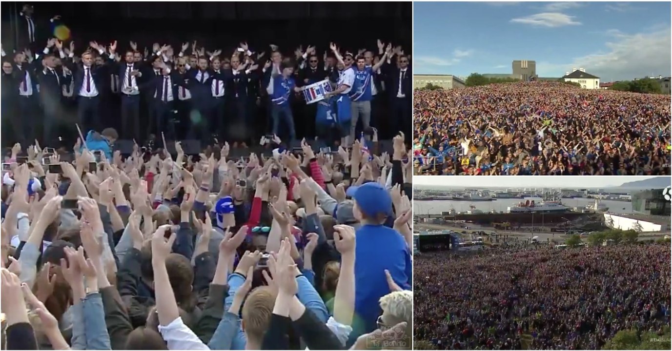 Jogadores da Islândia recebidos de forma ÉPICA no regresso a casa