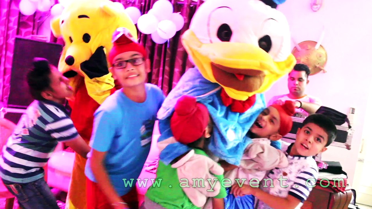 kids with cartoon characters  dance enjoying harman birthday mohali sonia