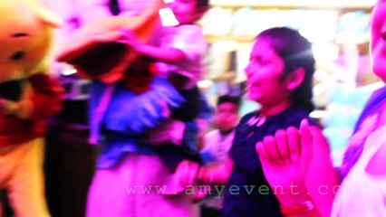 teenage young girls enjoying cartoon characters  dance enjoying harman birthday mohali sonia