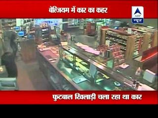 Belgian player drives Porsche into convenience store