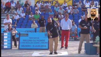 Record du monde des 1000 boules, 10 tireurs, 1 heure à Béziers : la performance de M DURK et C WEIBEL