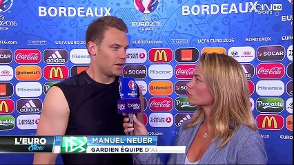 Hot French journalist flirting with Manuel Neuer