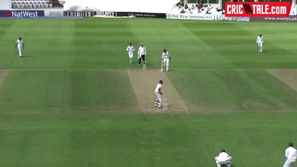 Amir hits a bouncer to Somerset batsman