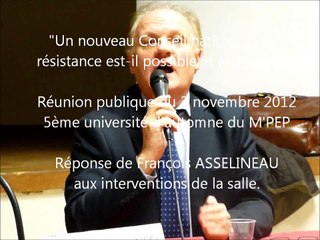 F. ASSELINEAU - Le Programme de l'UPR, C'EST LE CNR2 - InvitéUniversité2012M'PEP