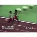 Guy slaps other guy who was winning in 100m race :D