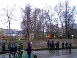 wachwechsel im stuttgarter schlossgarten am 15.02.2012 gegen 15:40 uhr / achtet auf den hund!