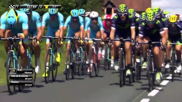 За 18 км до финиша Tour de France 2016 - 4й этап
