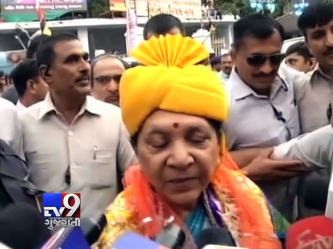 #Rathyatra2016 - CM Anandiben Patel speaks to media on Rathyatra day at Jagannath mandir - Tv9 Gujarati