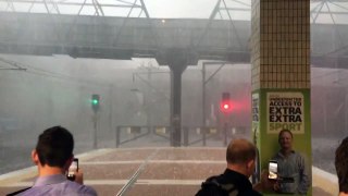 Large Hail at Brisbane Central Station - 27/11/2014