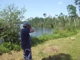 Me shooting 22 semi-auto ruger in vermette lake