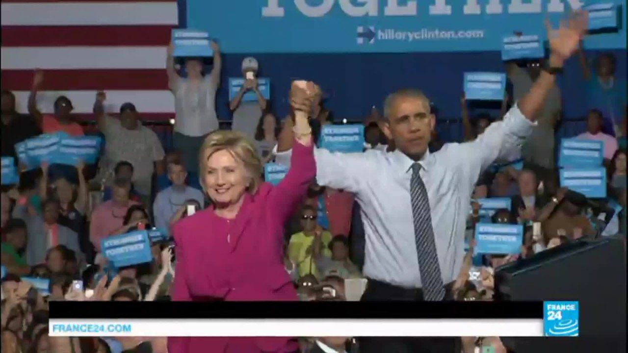 Primaires US : premier meeting de campagne avec Barack Obama pour Hillary Clinton