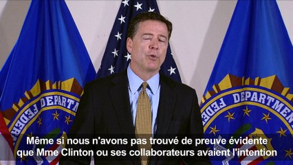 Emails:Le FBI recommande de ne pas poursuivre Hillary Clinton