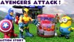 AVENGERS ATTACK --- Join Captain America and Wolverine as they team together to attack Ultron, Featuring the Minions, Iron Man from the Avengers, The Incredible Hulk as a Mashem and many more Mashems, and many more family fun toys