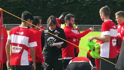 Robin Maulun, Valentin Lavigne, Louis Nganioni et Luciano Castan à l'entraînement