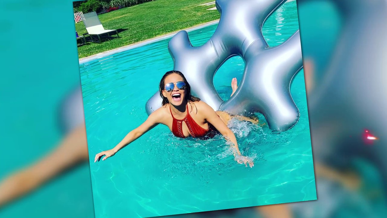 Chrissy Teigen Debuts Post Baby Swimsuit Body at Pool Party