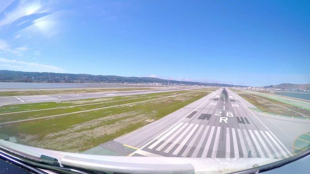 Timelapse à bord du cockpit d'un A380 entre Frankfort et San Fransisco