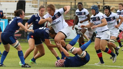 USA Eagles' Kimber Rozier's brilliant dummy through France's defence