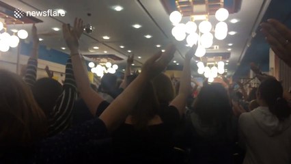 Striking Liverpool teachers do Icelandic football chant at rally