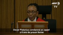 Oscar Pistorius condamné à 6 ans de prison
