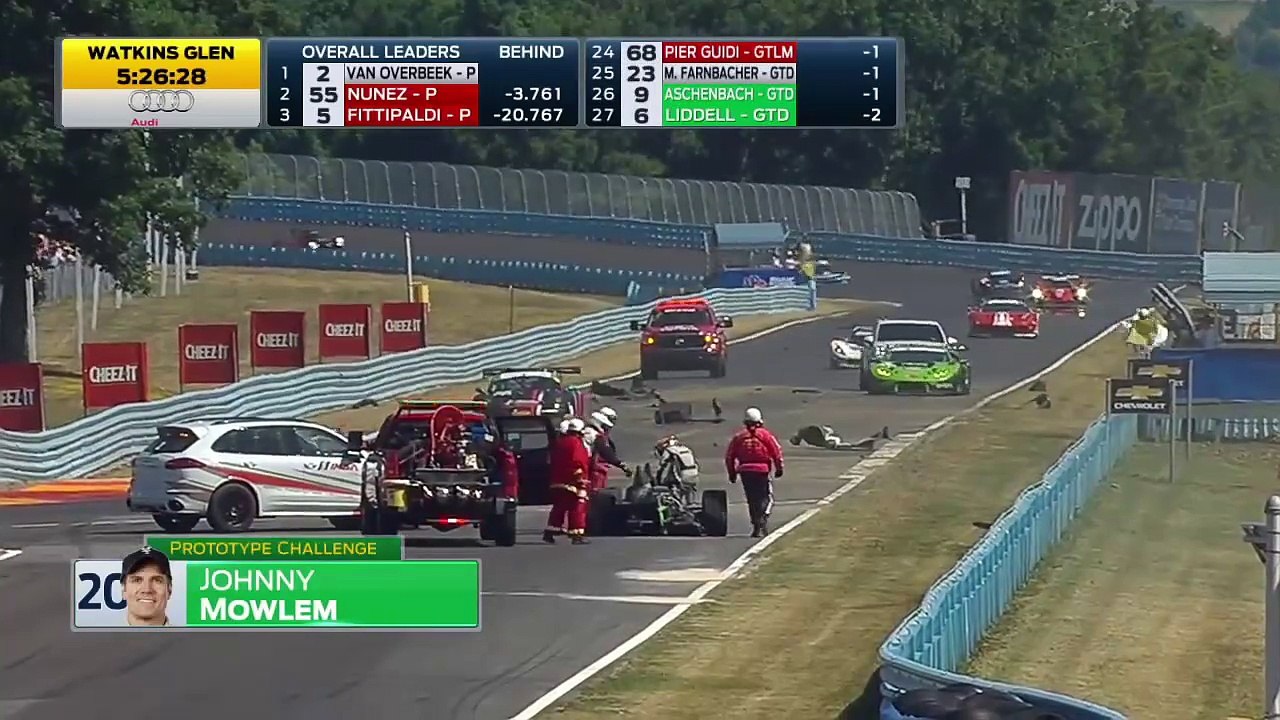 IMSA Watkins Glen 2016 PC Leader Mowlem  Big Crash