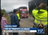 Paro de transporte colombiano afecta a camioneros ecuatorianos
