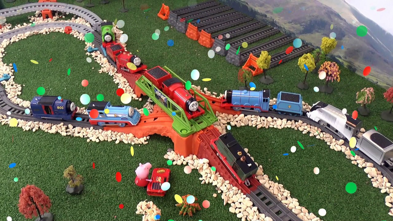 THE GREAT RACE --- Join Lightning McQueen from Disney Cars and Peppa Pig as they judge The Great Race competition, Featuring Thomas and Friends characters such as Streamline Thomas, Spencer, James and Percy, and many more family fun toys