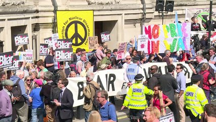 Demonstration in London as Chilcot report released