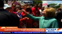 Clinton ataca a Trump por sus prácticas empresariales en Atlantic City