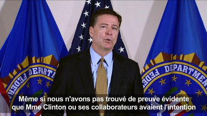 Emails:Le FBI recommande de ne pas poursuivre Hillary Clinton