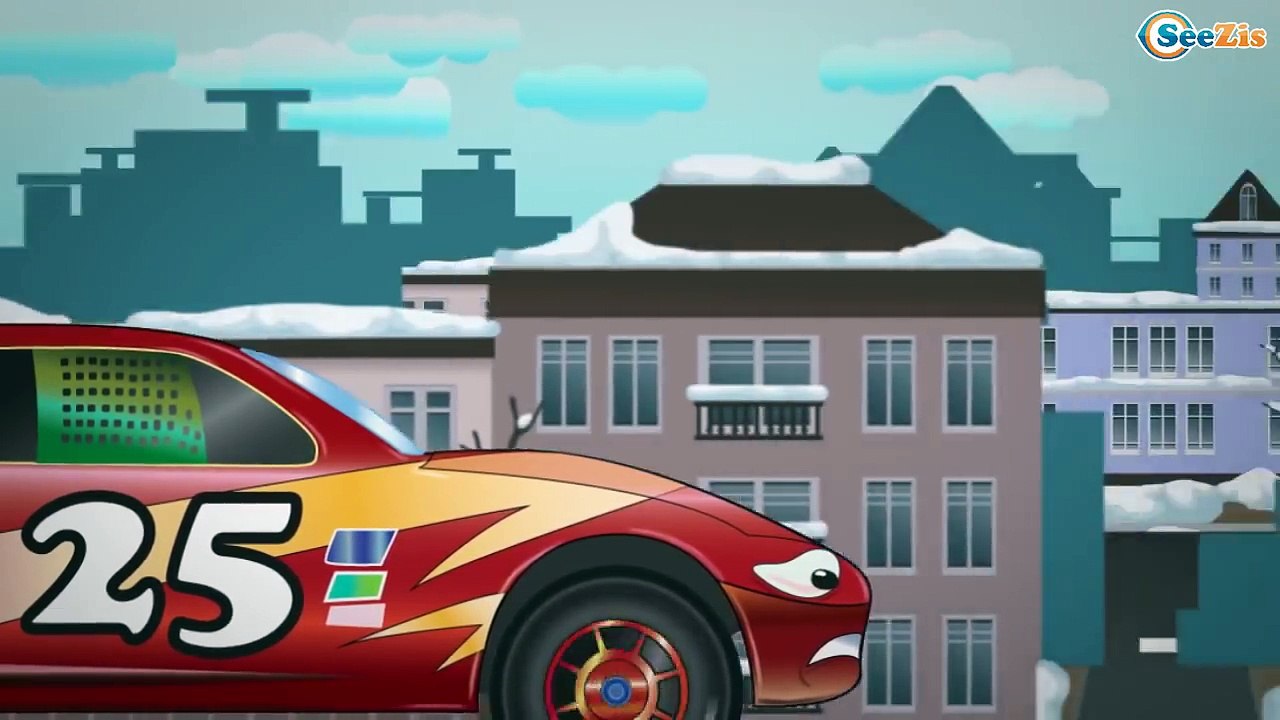 Children Cartoons. Monster Truck, Racing Car and Garbage Truck. New Year for Cars Videos for kids