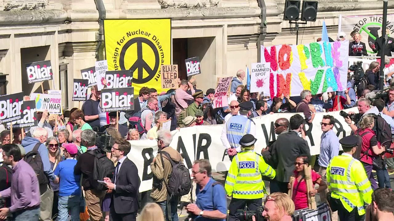 Rapport Chilcot: manifestation pacifiste à Londres