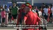 Football fans arrive at Lyon's stadium for Wales-Portugal clash