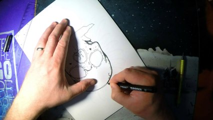 The Skull and Pen - Time Lapse Illustration - twohundredby200 Design Studio