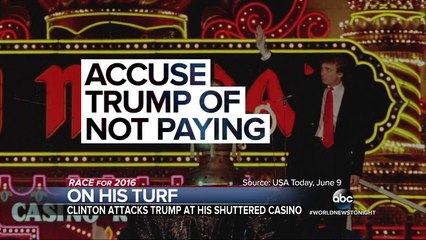 Clinton Lobs Attacks at Trump on His Home Turf