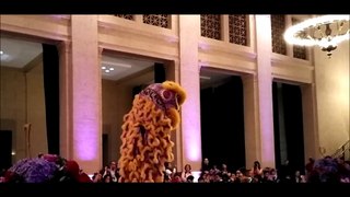 Traditional Chinese Lion Dance at Wedding blessing Performance