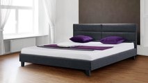 Beliani Upholstered Bed - Fabric - 5 ft 2 inch - Grey - ORLEANS - Eng
