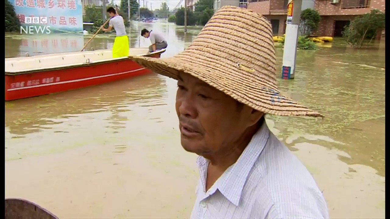 Drone footage shows China floods devastation
