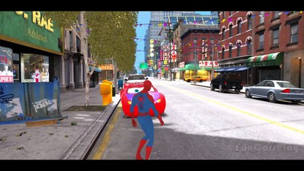 Nursery Rhymes Spiderman, Cars Disney Pixar with Batman Finger Family_13