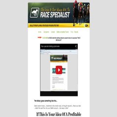 Race Specialist Definitive Horse Racing Method For Low Risk Winning