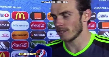 Gareth Bale post match Interview - Portugal 2-0 Wales - 06-07-2016