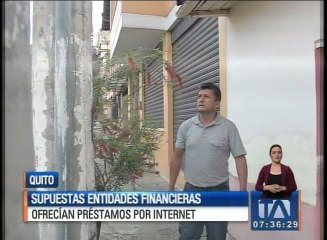 下载视频: Supuestas entidades financieras ofrecían préstamos por internet