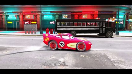 Spiderman & Frozen Elsa vs Rainbow Multi Colored McQueen Cars w- Children Nursery Rhyme with Action_8