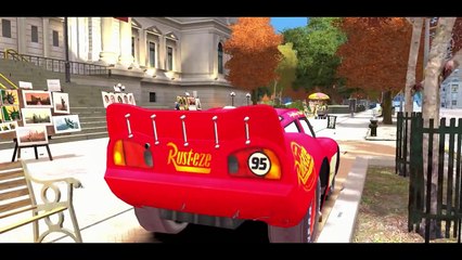 Spiderman & Frozen Elsa vs Rainbow Multi Colored McQueen Cars w- Children Nursery Rhyme with Action_12