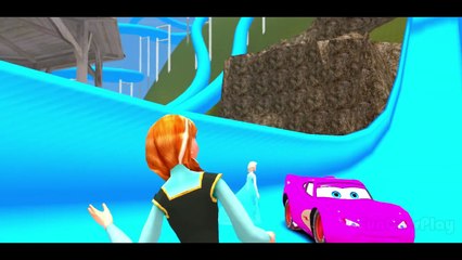 Spiderman & his Super-Auto ft Frozen Elsa Custom McQueen Cars w- Children Nursery Rhyme with Action_16